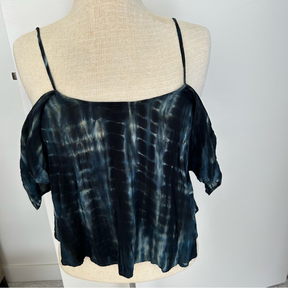 Ava Sky Crop Flutter Top